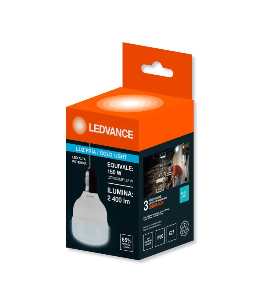 Foco LED 17W 120V rosca E27 LEDVANCE luz blanca