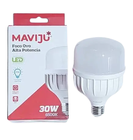 Foco LED 30W 100/240V rosca E27 MAVIJU Luz Blanca 6500k