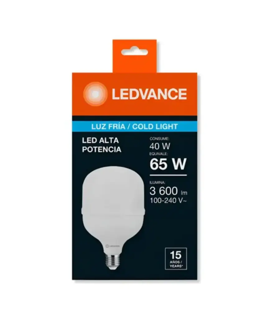 Foco led 40W 100/240V rosca e27LEDVANCE LUZ BLANCA 6500K