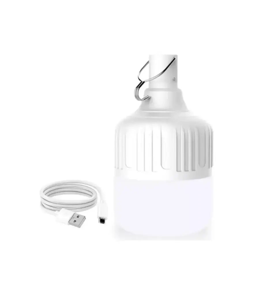 Foco led recargable 30w rosca E27 luz blanca c/usb 4h (T25)