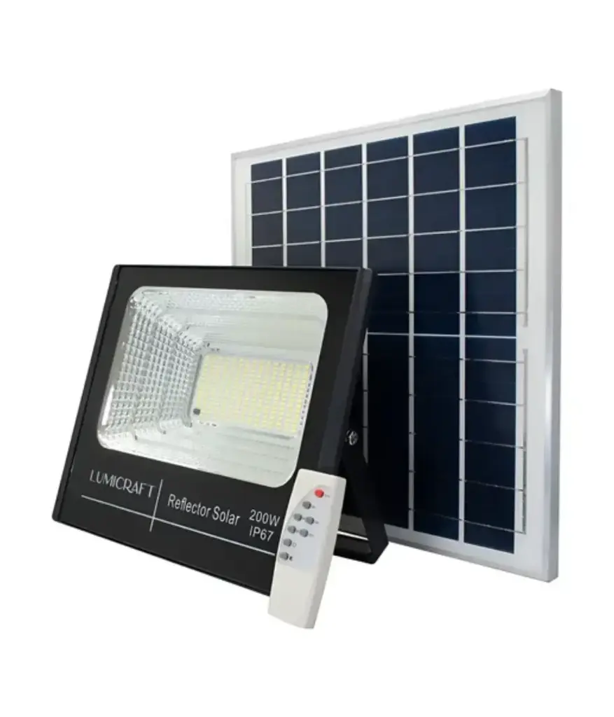 Reflector LED Solar 200w IP67 c/panel 2pzs 6000k GEL(160LM)