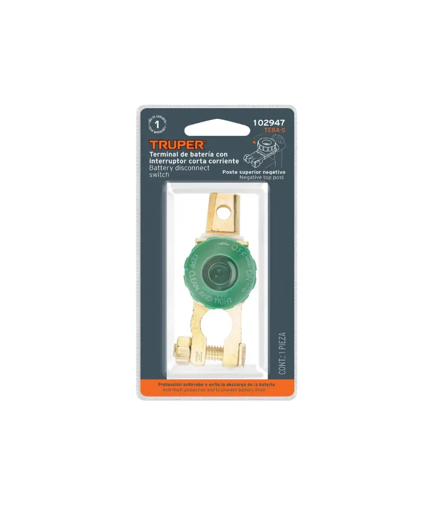 TERMINAL PARA BATERIA DE 6-12-24V c/interruptor (TEBA-5) TRUPER