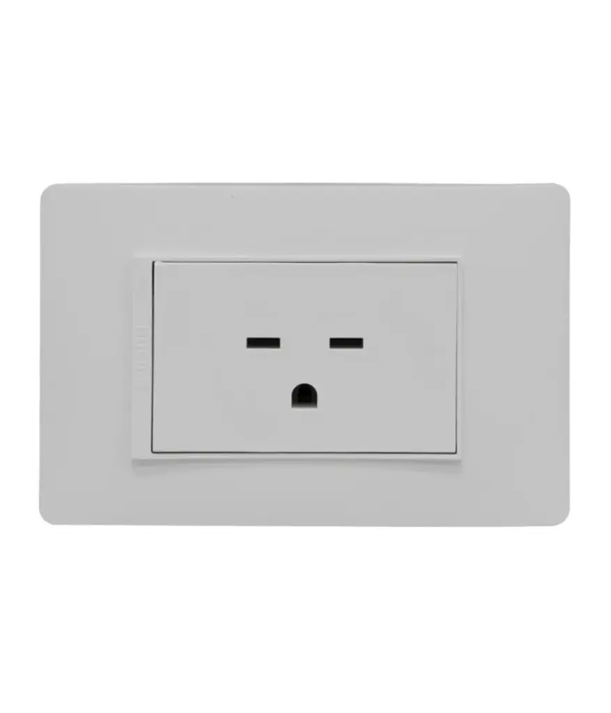 Tomacorriente chino 230v Ticino Luzica Blanco p/empotrar PU1195