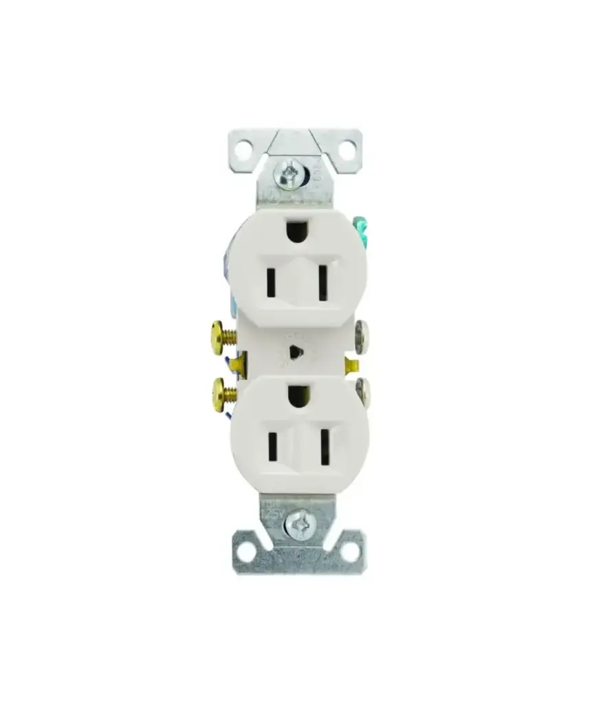 Tomacorriente doble pola/empotrar MAVIJU 15A 125V Blanco