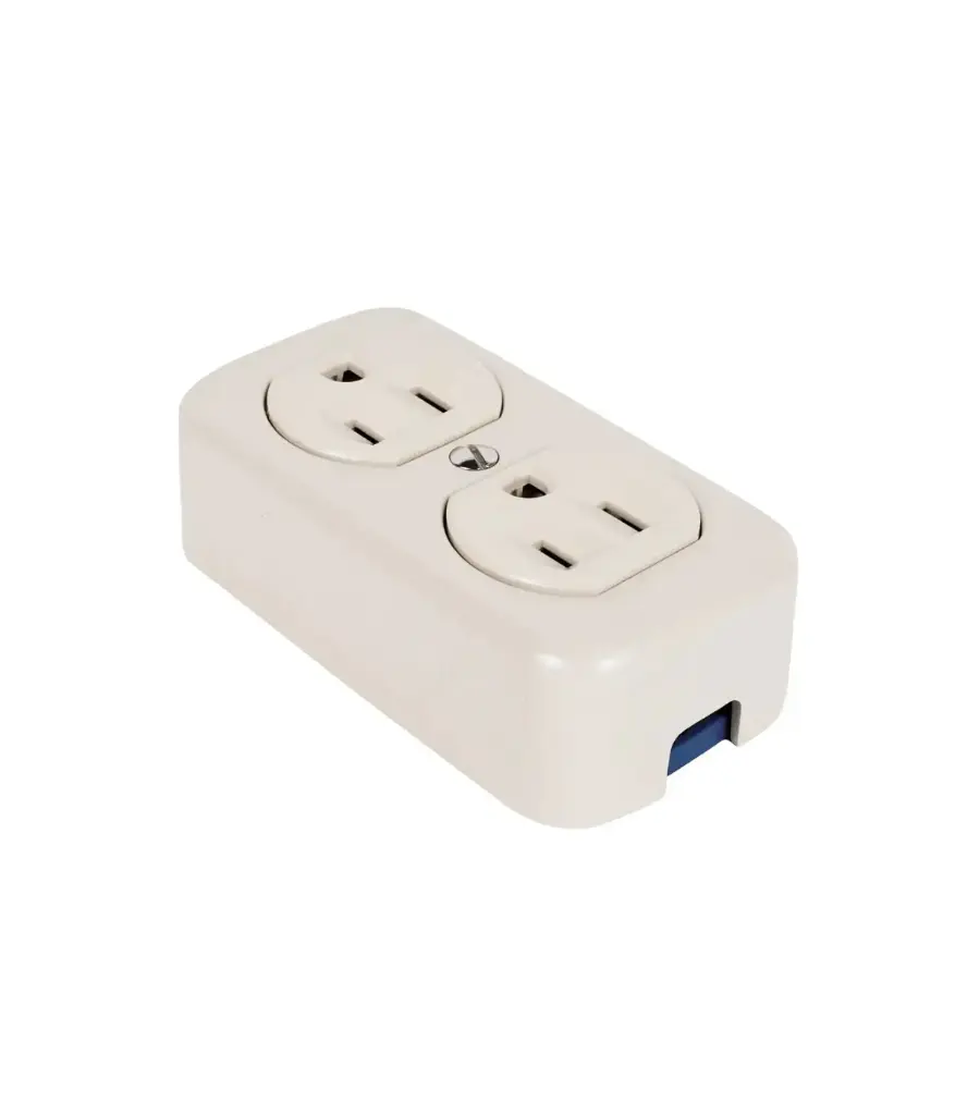 Tomacorriente sobrepuesto doble polari. 15A 125V American tipo 78v