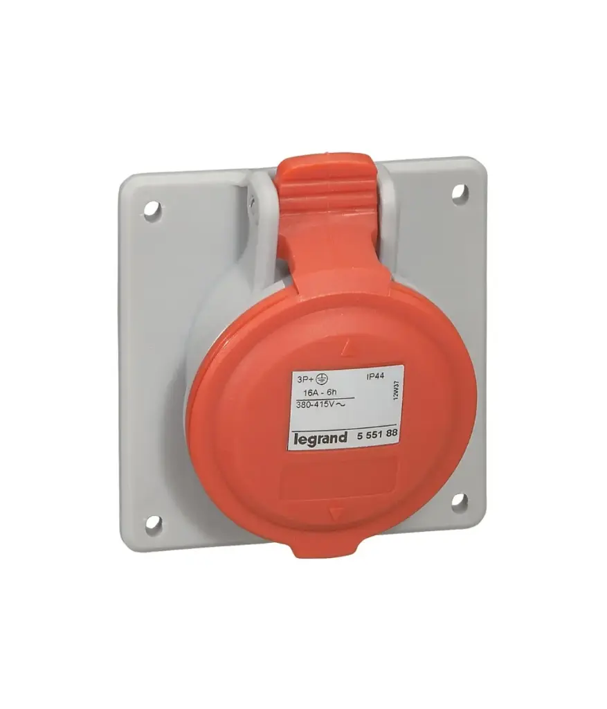 Toma semiemp trifasico 3P + 1T 16amp 380/415v  LEGRAND (555188/57617)