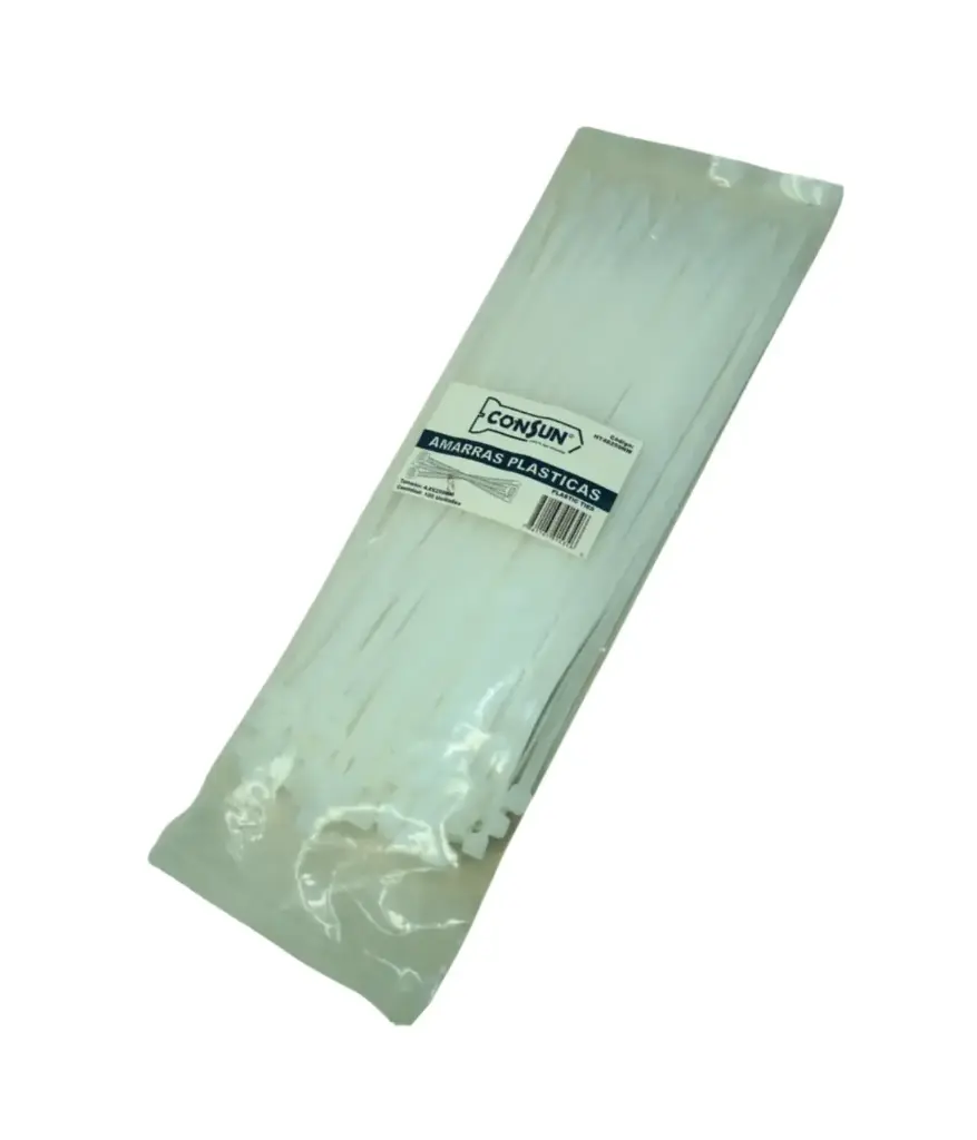 Amarras plasticas (PAQ 25u) 4.8 x 400mm natural