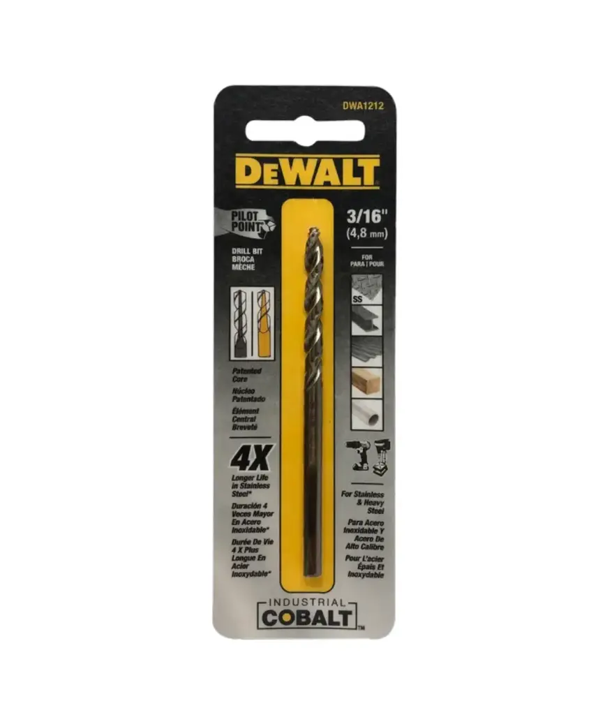 Broca COBALTO  3/16" DEWALT DWA1212