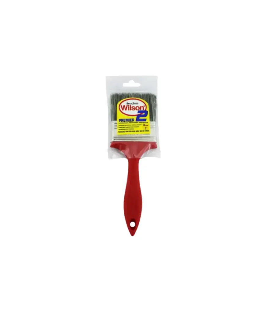 Brocha 3" M/Plastico rojo Primier Wilson