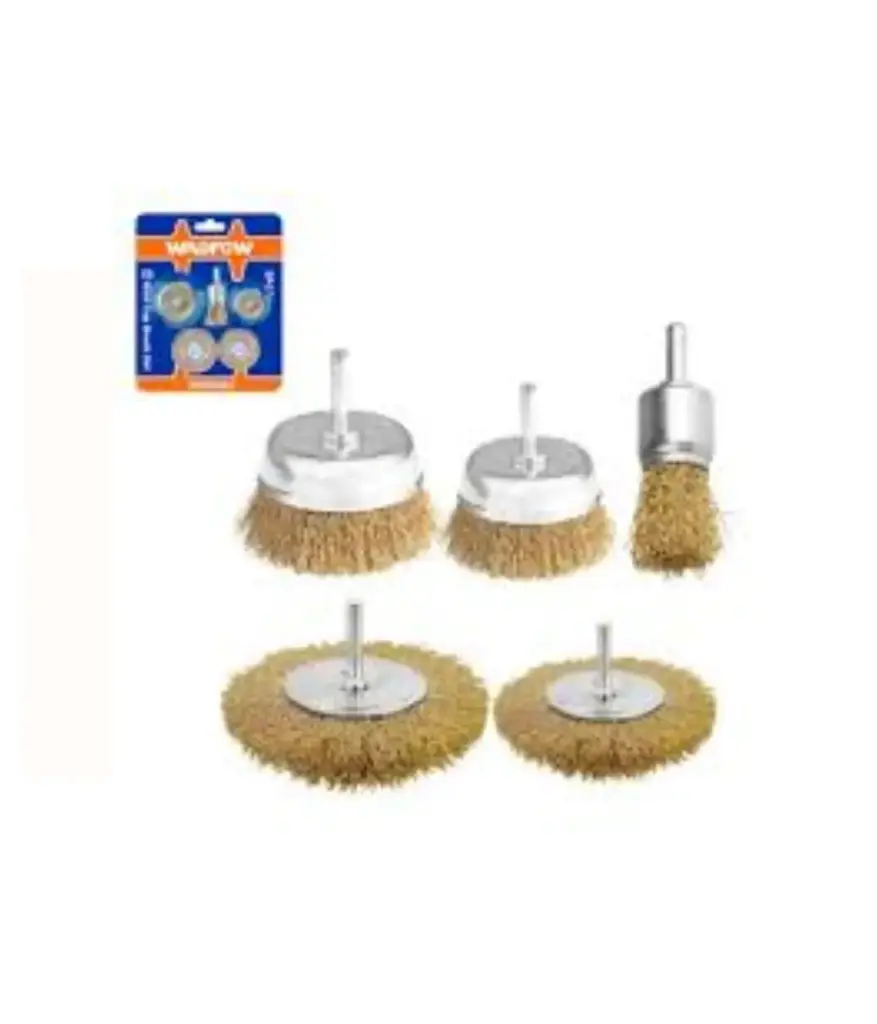 Cepillo de alambre juego (5 pzs) p/taladro GENUINE