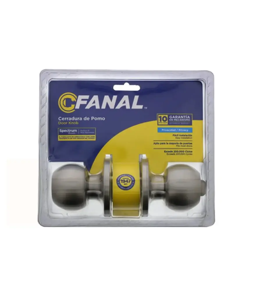Cerradura pomo/dormit 90450-006 FANAL acero inox.