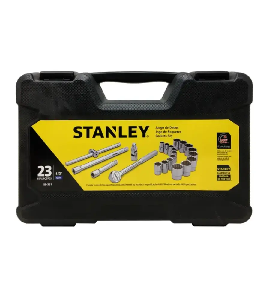 Dados jgo 23pzs c/rachet M1/2 (12mm-30mm) STANLEY 86-531