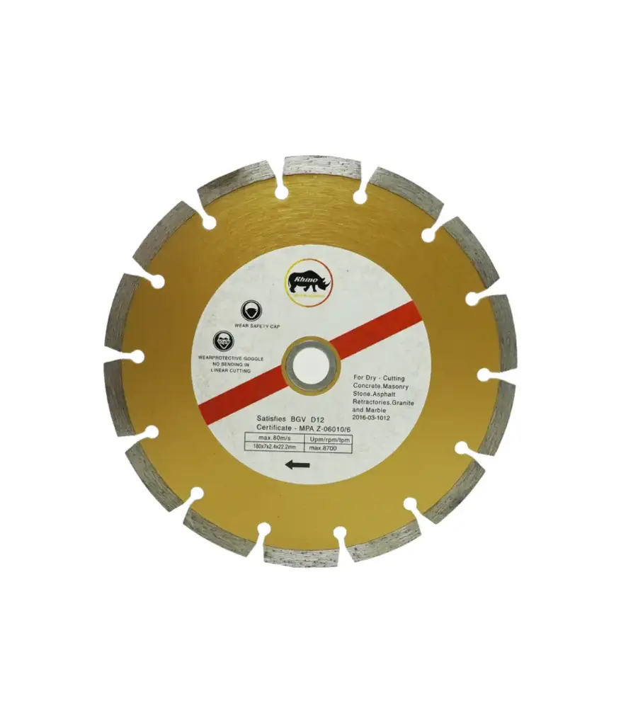 Disco de diamante 9"x 7/8" SEGMENTADO RHINO p/piedra seca