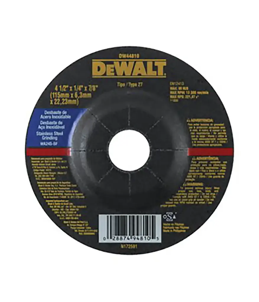 Disco de pulir 4.5*1/4*7/8 Acero/metal DEWALT