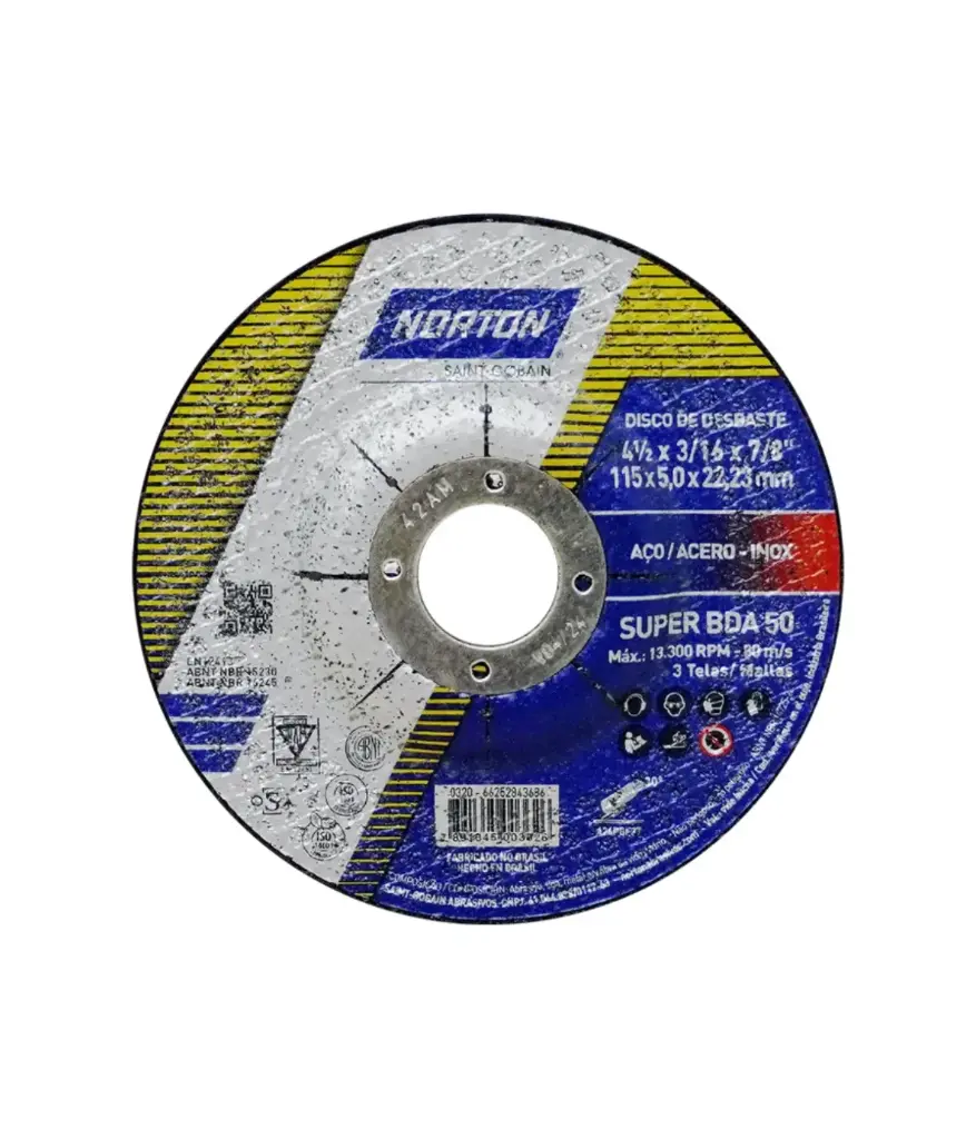 Disco de pulir 4.5*1/4*7/8 metal Norton