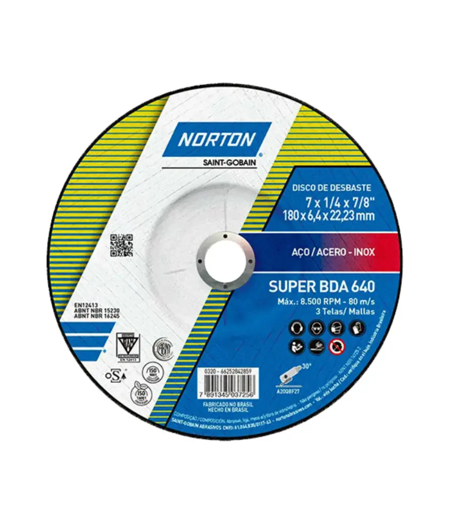 Disco de pulir 7*1/4*7/8 metal NORTON