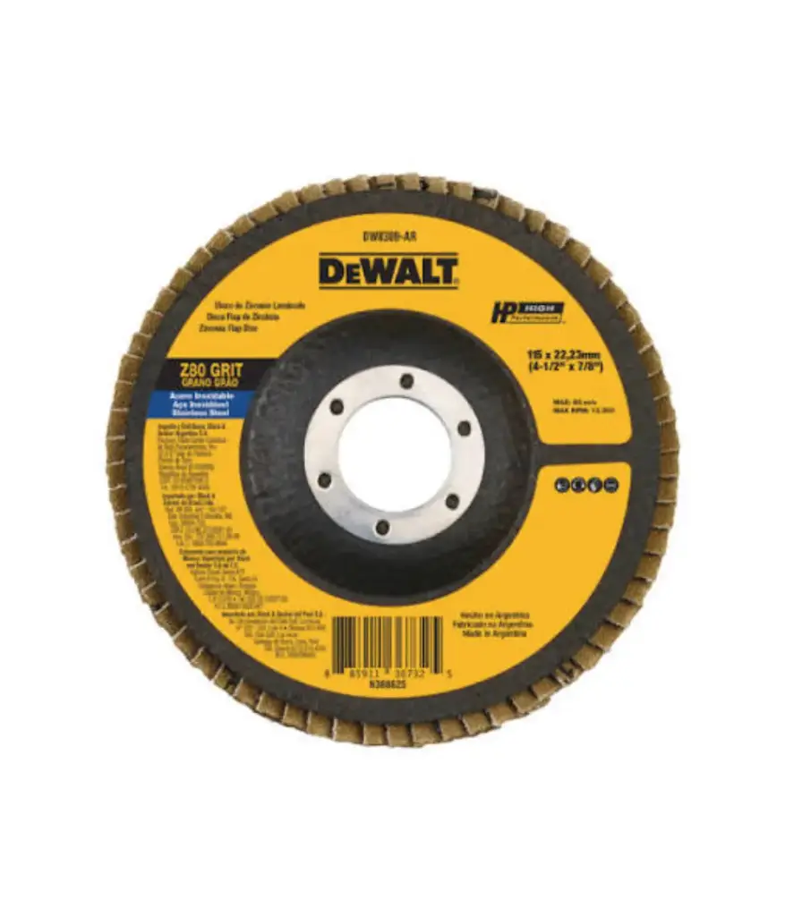 Disco lija FLAP 4 1/2 x 7/8" #80 DEWALT (DW8309)