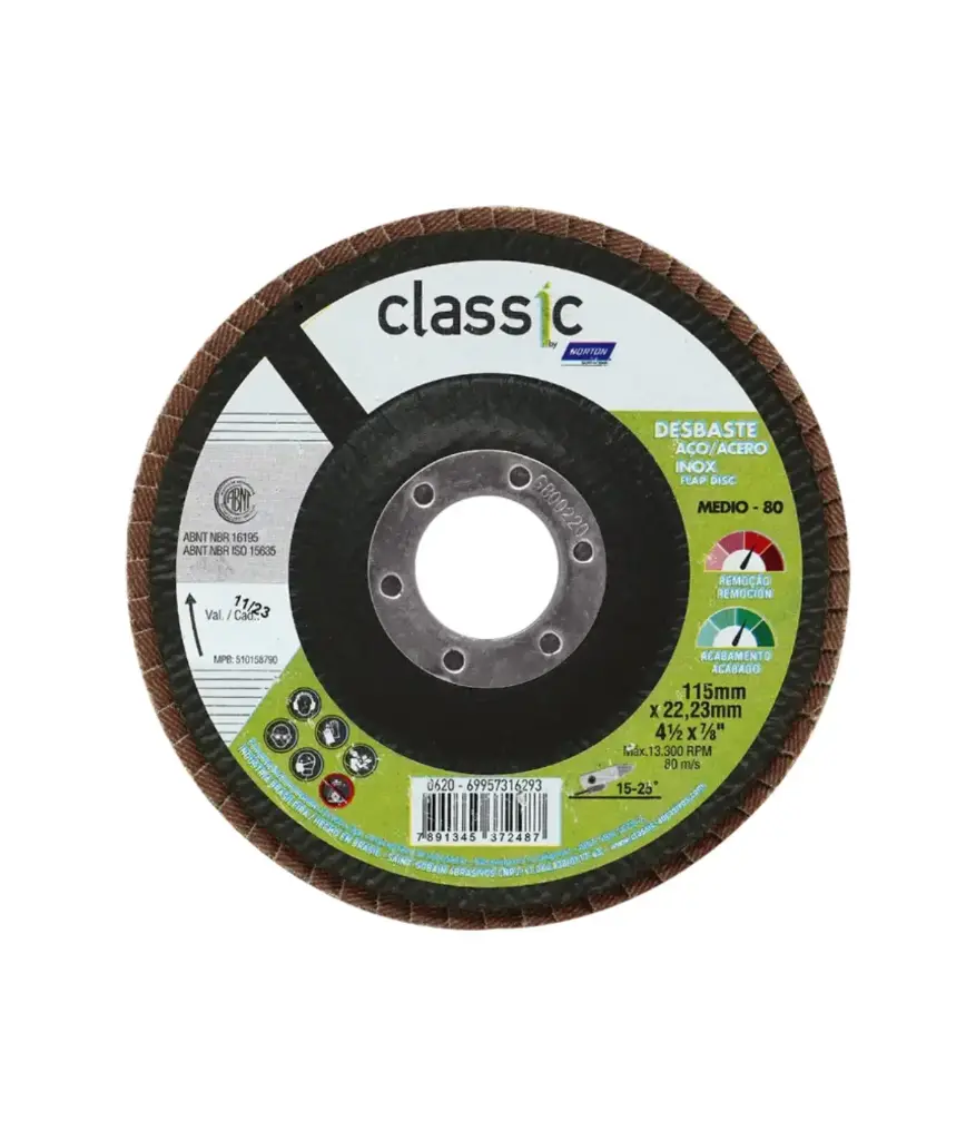 Disco lija FLAP 4 1/2 x 7/8" #80 NORTON