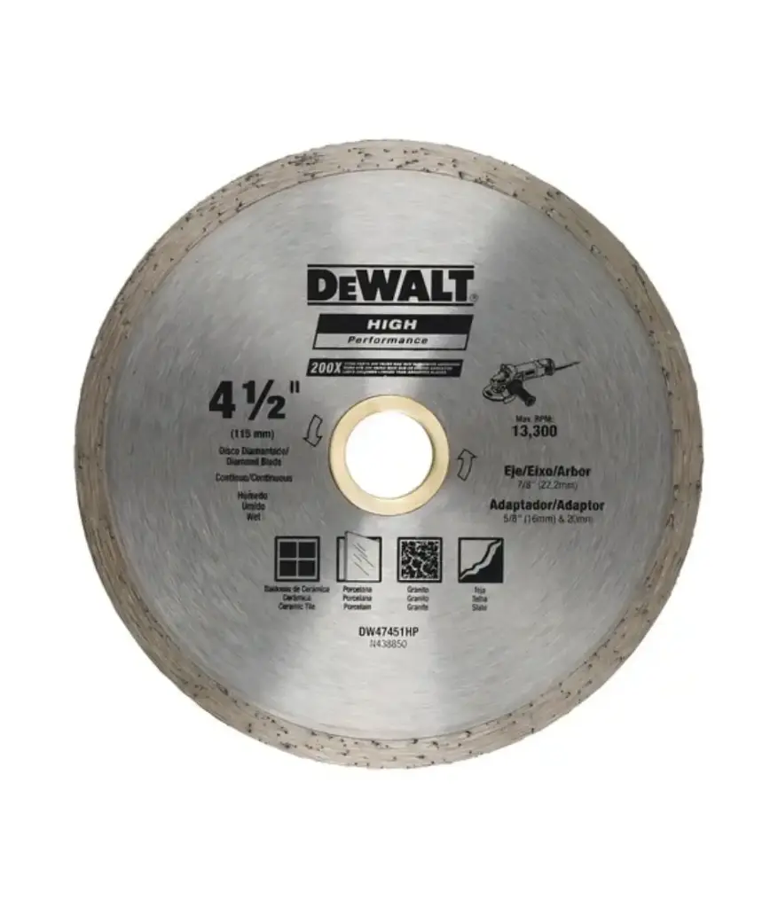 Disco de diamante 4 1/2 continuo (DW47451HP) DeWalt