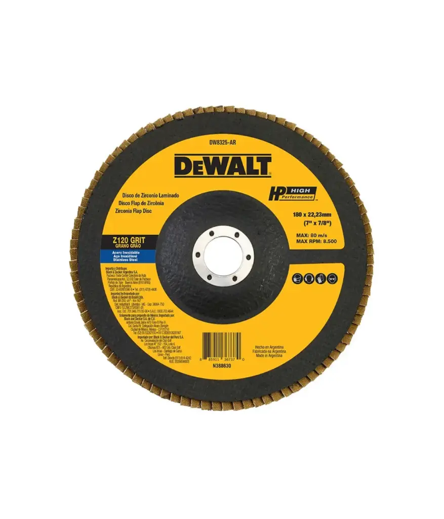 Disco lija FLAP 7"x 7/8" #120 DEWALT (DW8325)