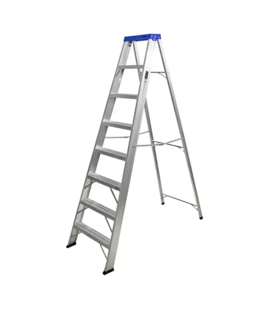 Escalera de tijera de ALUMINO 8 escalones 2.43mtr KREUZ 150KG