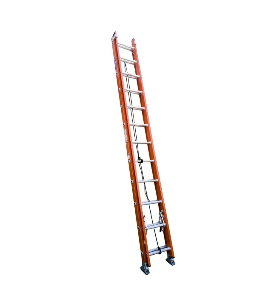 Escalera TELESCOPICA 9.75mt (300Lbs) naranj fibra/vidrio INCO