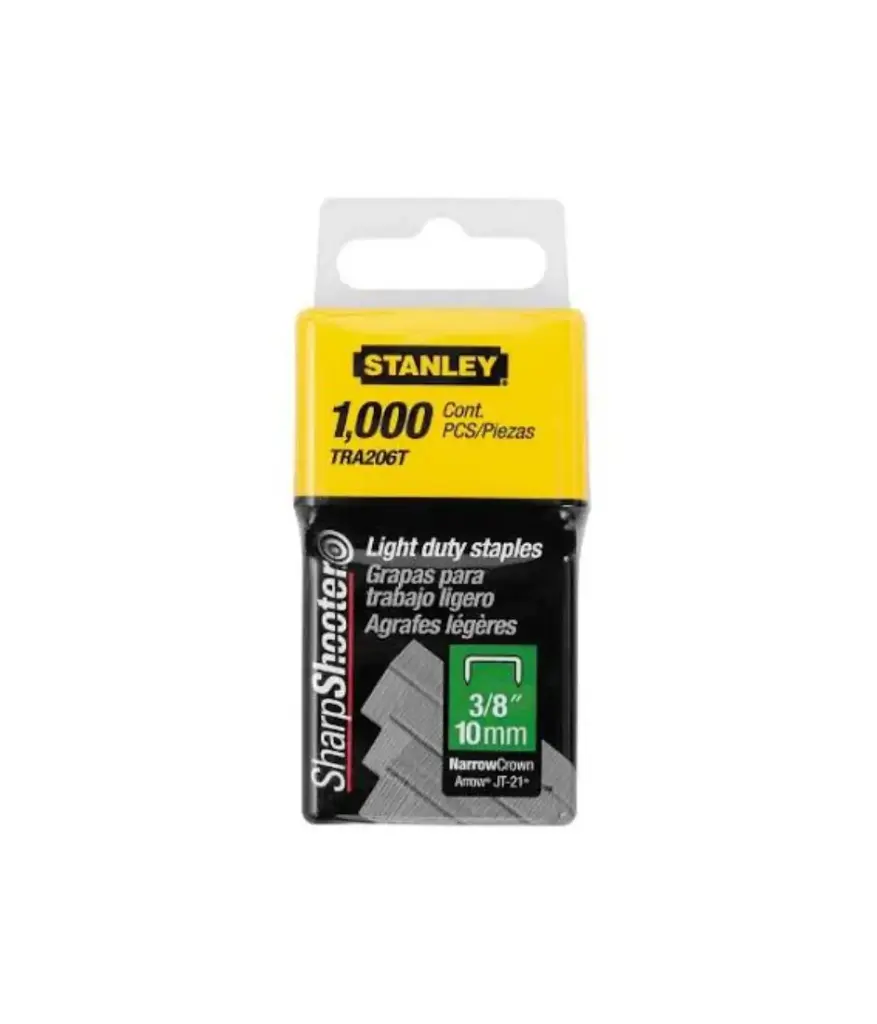 Grapa p/Grapadora (3/8) 10mm (Caja 1000 uni) STANLEY TRA206T