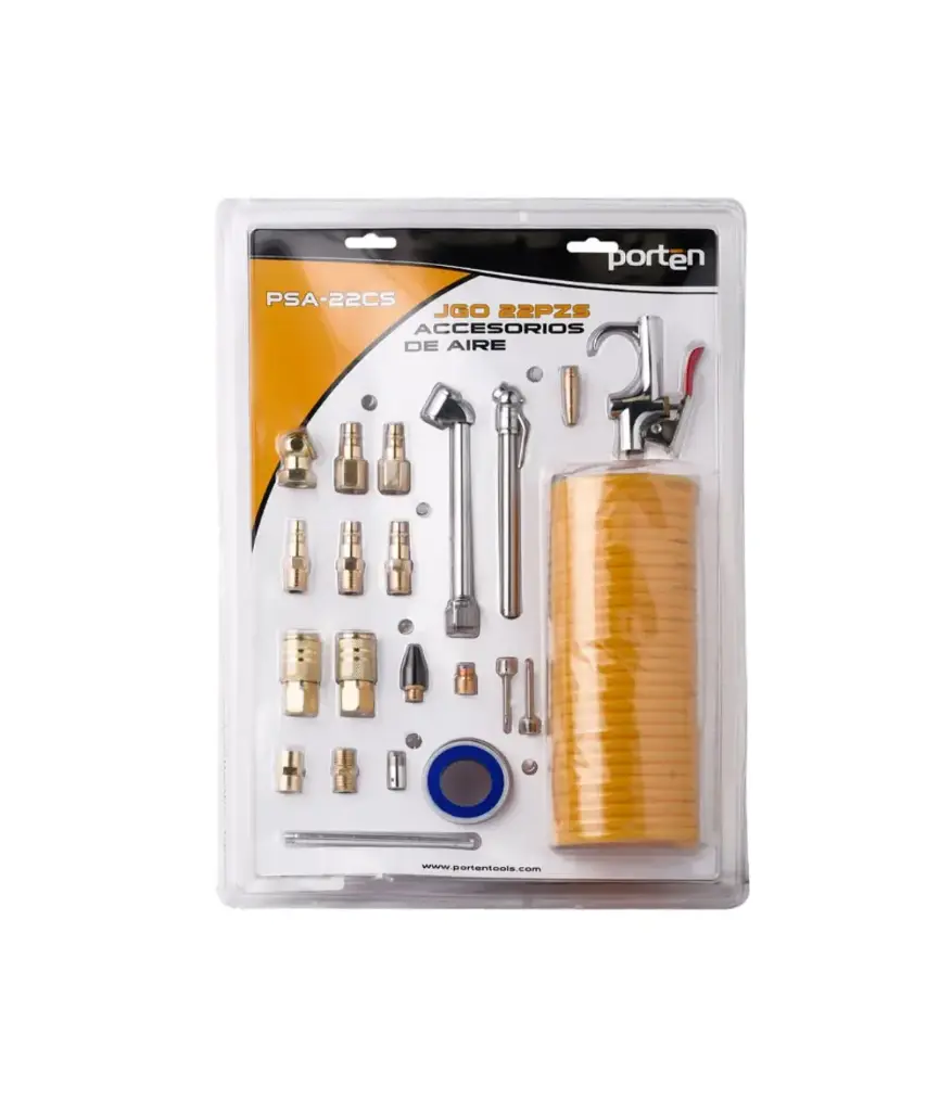 Juego de accesorios p/compresor 22pzs PORTEN (PSA-22CS)