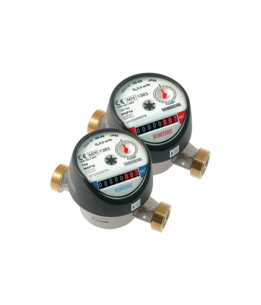 Medidor de agua de 1/2" bronce BMETERS GSD8-45