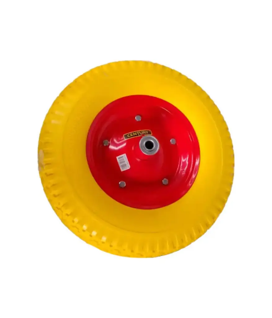 Rueda p/carreta eje 5/8" Antipinchazo 16" LISA DIAMAND AMARILLA/ROJA CENTURY