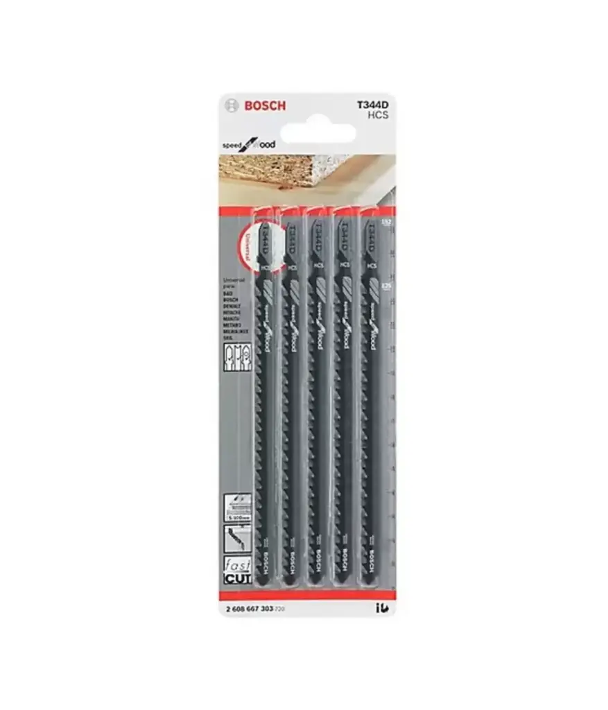 Sierra p/caladora p/madera (Jgo 5 unid) T344D HCS BOSCH