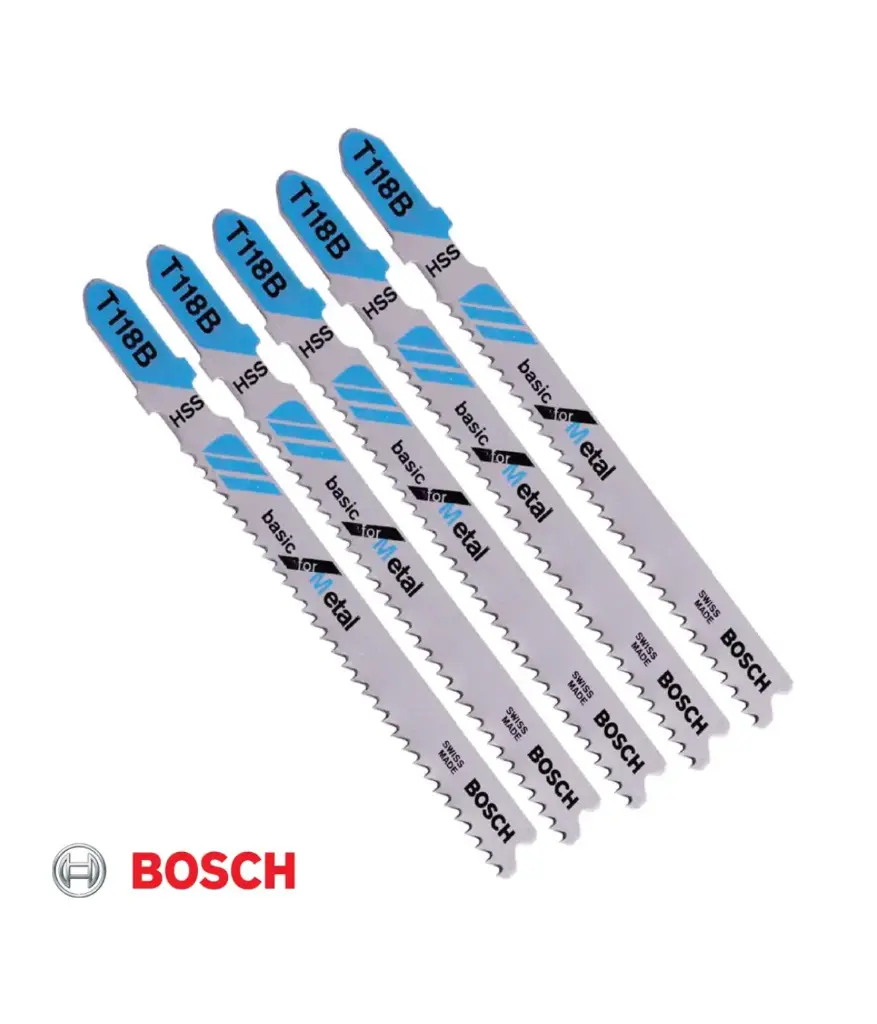 Sierra p/caladora p/metal (Jgo 5 unid) T118B HSS BOSCH
