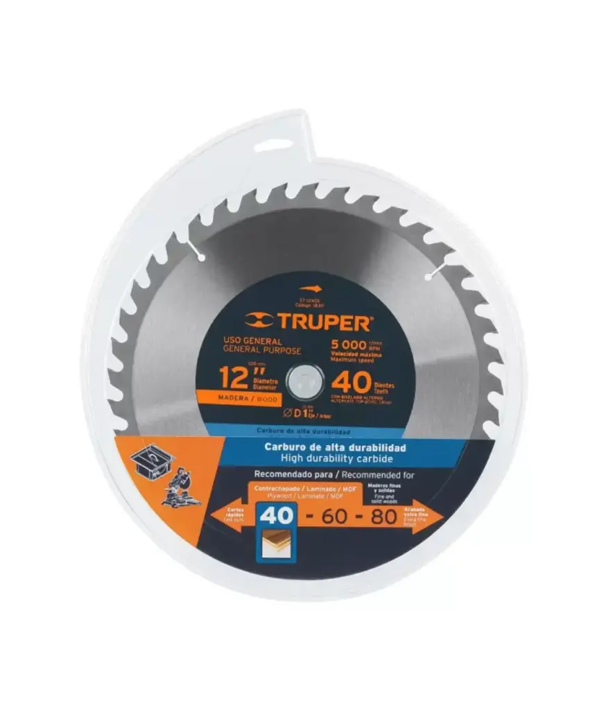 Sierra circular p/madera 12" 40TX1" TRUPER