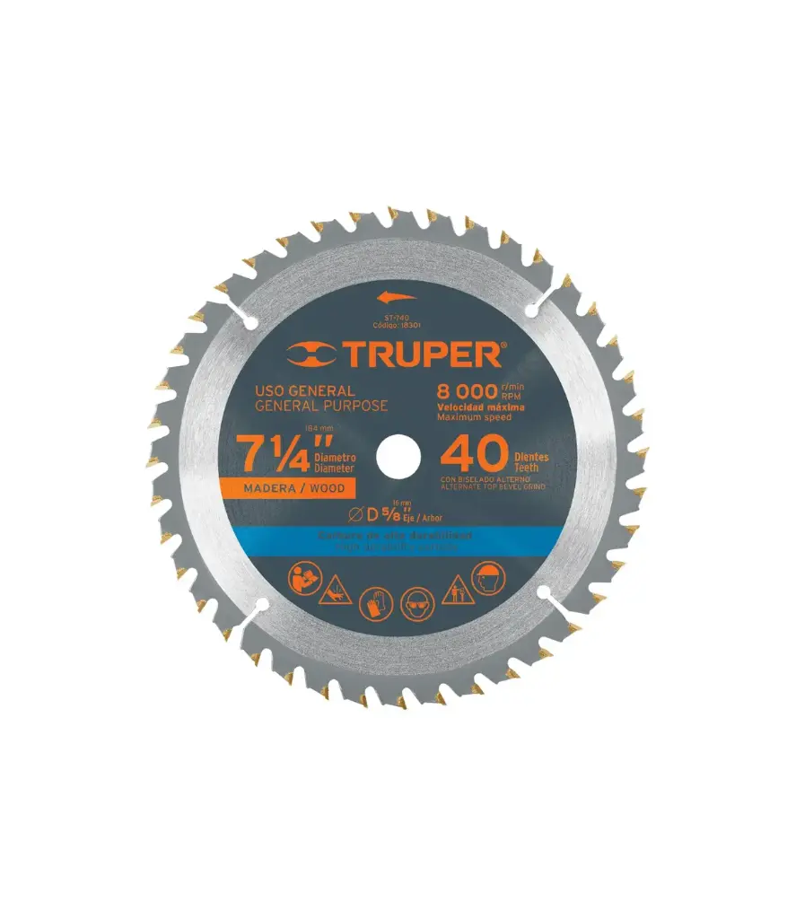 Sierra circular p/madera 7-1/4" 40T ST-740 TRUPER