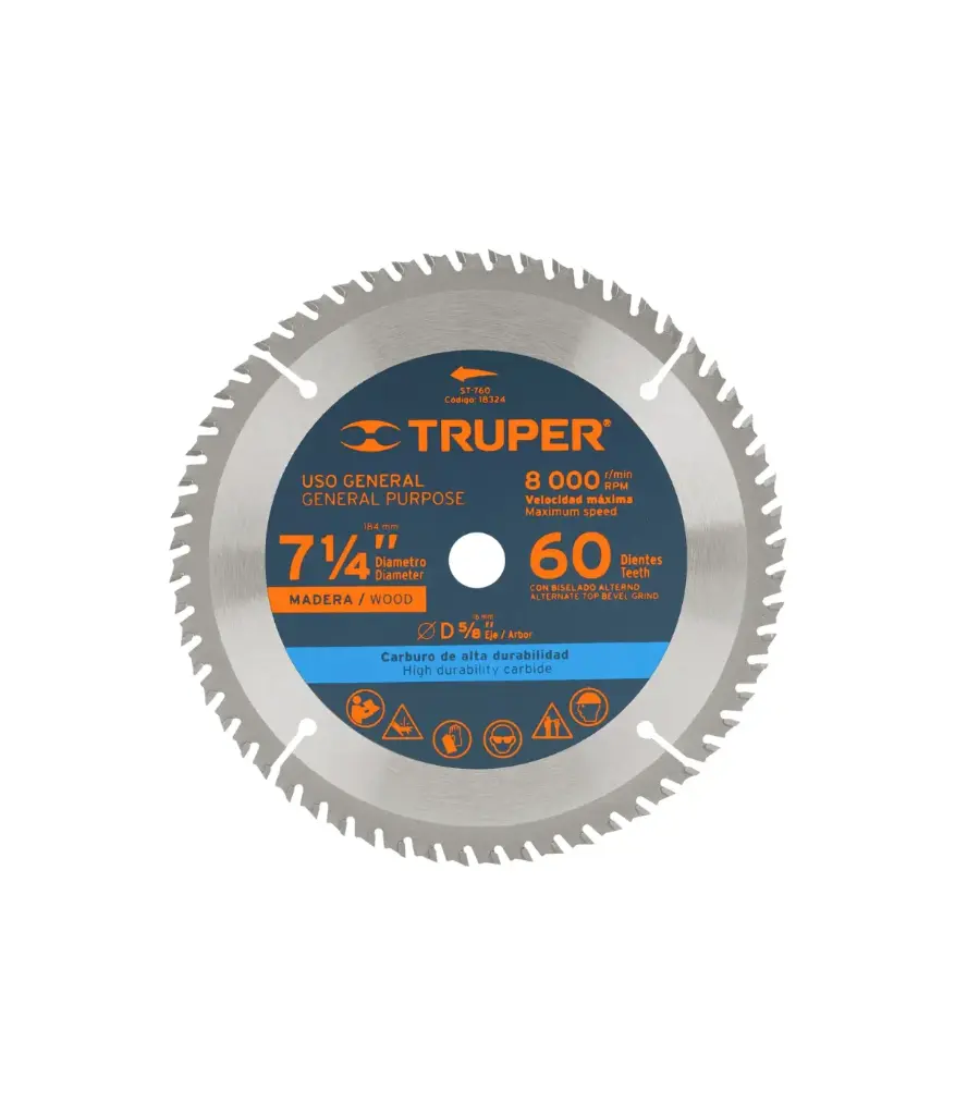 Sierra circular p/madera 7-1/4" 60T ST-760 TRUPER