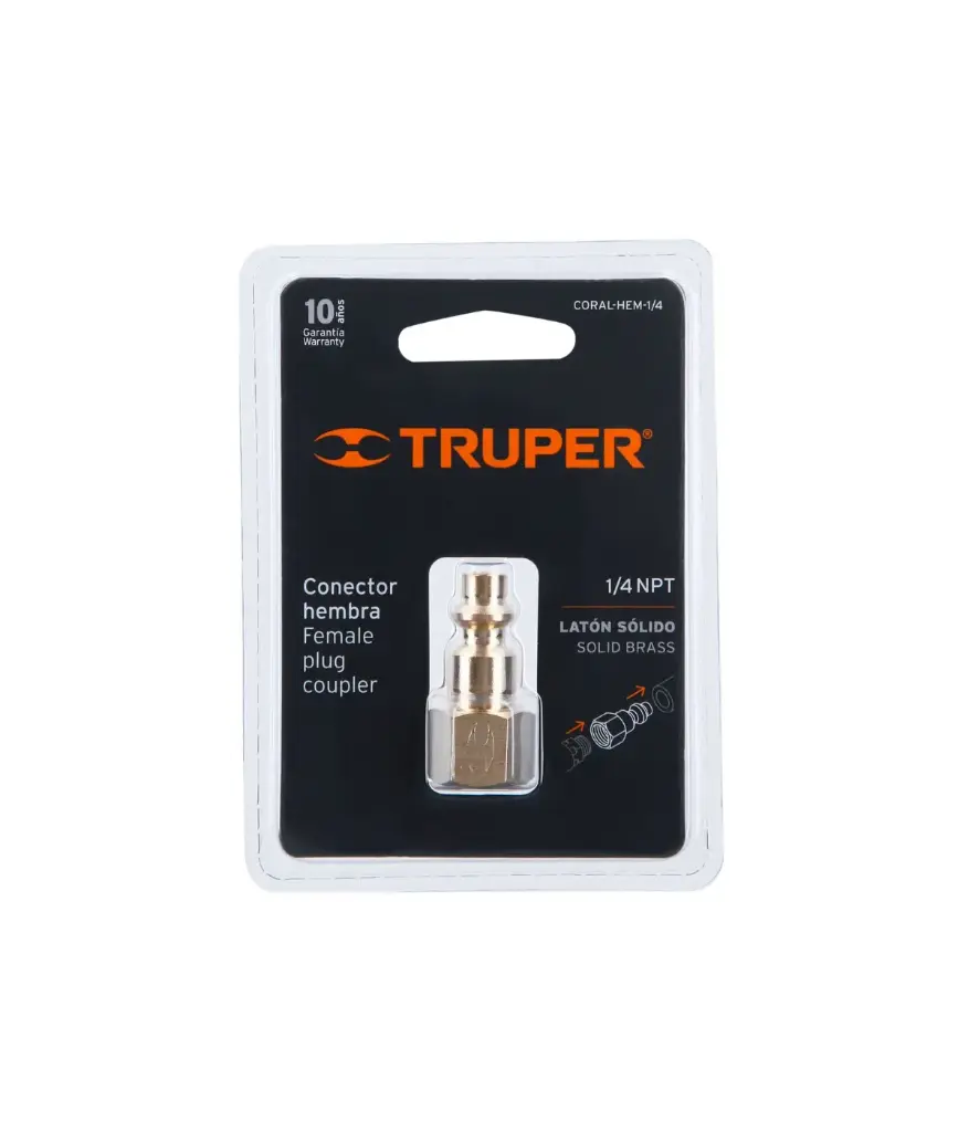 Conector rapido hembra Bronce 1/4 NPT TRUPER (CORAL-HEM-1/4)