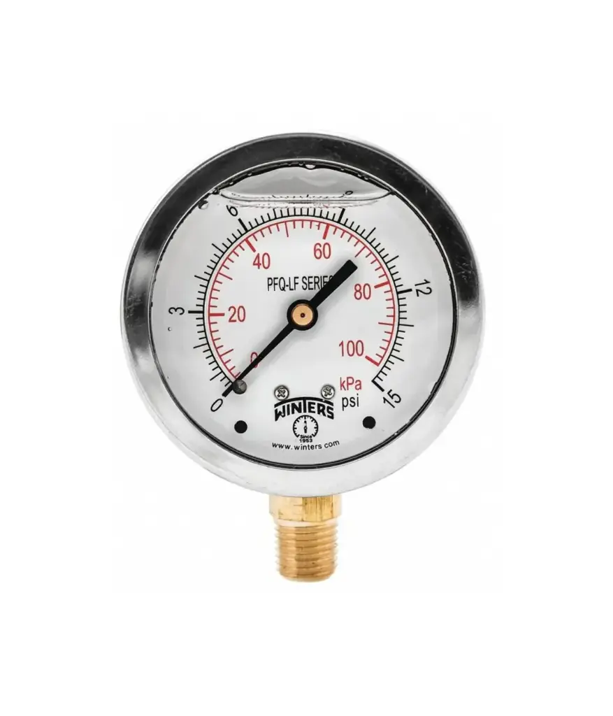 Manometro 15 PSI 1/4"NPT D.2.5" glycerina WINTERS