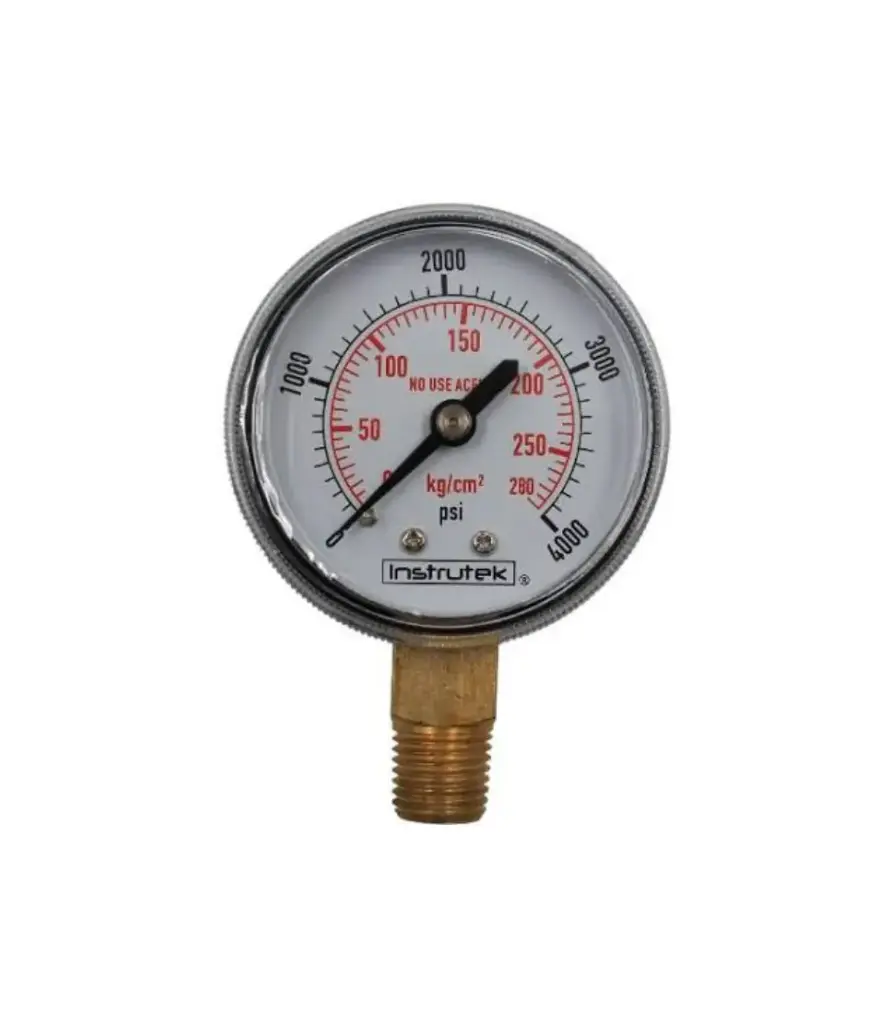 Manometro de alta presion OXIGEN 4000 PSI BRASS B/M