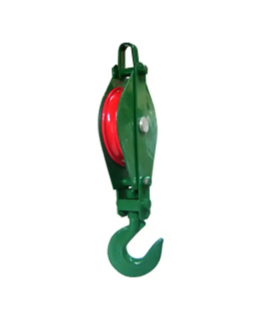 Polea c/gancho 1 rueda color rojo/verde 4" TW
