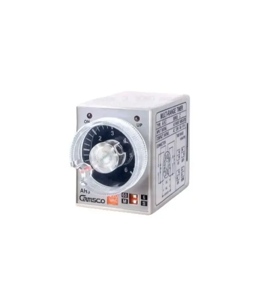 Temporizador 6s/60S/6M/60m/12-240vac CAMSCO AH3-C p/pin