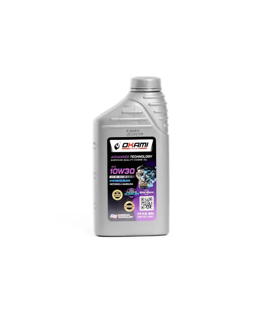 Lubricante Semi-syntetico SAE 10W30 OKAMI a Gasolina (Galon)