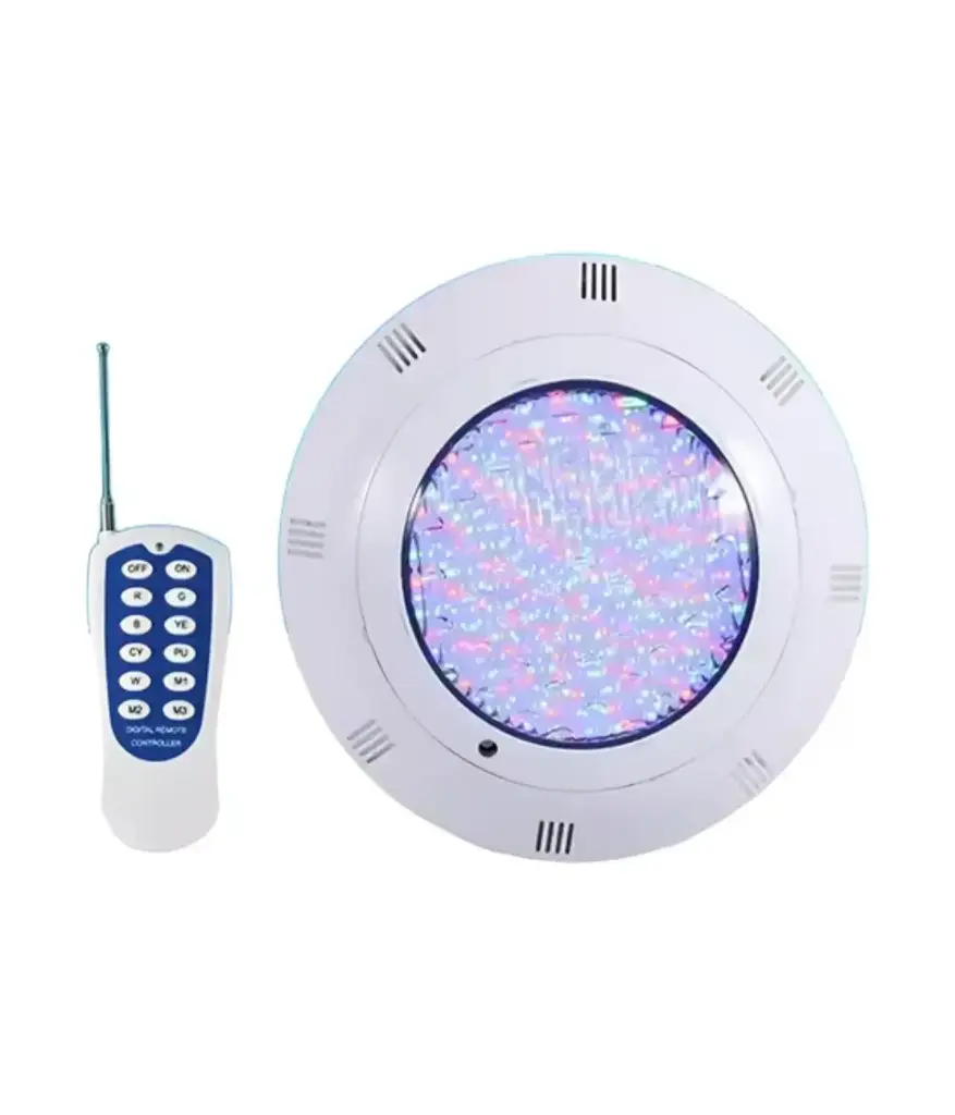 FARO PLANO p/picina 35W luz MULTICOLOR LED DEEPWATER sobrepuesto c/control