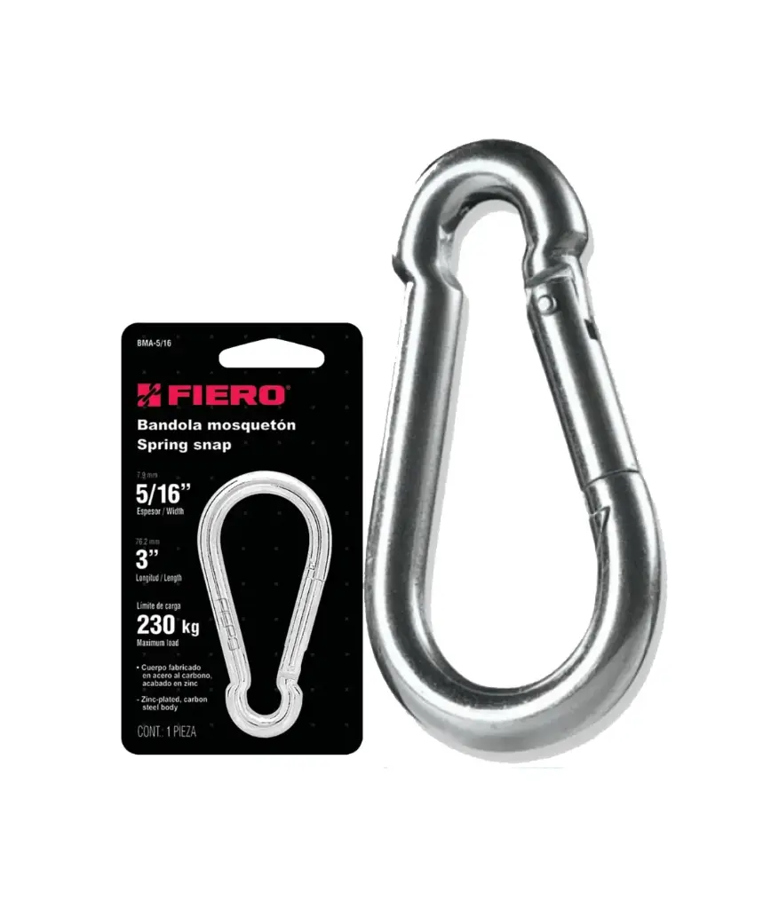 Mosqueton Seguro Eslab. ACERO 5/16"FIERO 230kg unidad