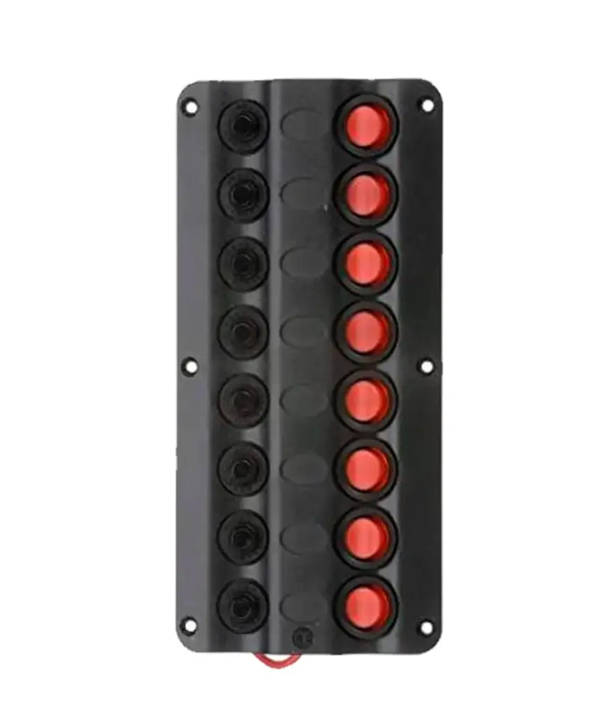 Switch PORTAFUSIBLE de 8 servicios SEACHOICE 10A 12V  50-12341