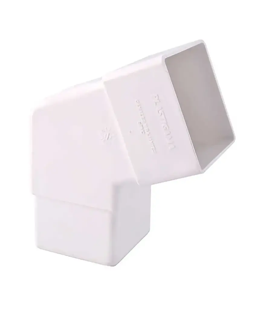 Canal Codo bajante 45° PVC p/canal agua lluvia (unidad)