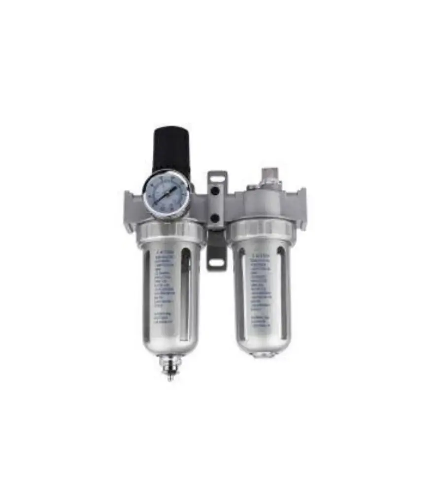 Filtro p/compresor doble 1/4" c/manometro 140 PSI PORTEN PFA-AFRL80