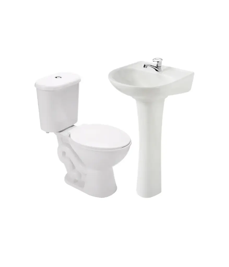 Inodoro Edesa Blanco C/LAVABO + Valvula de lavabo DOCCIA