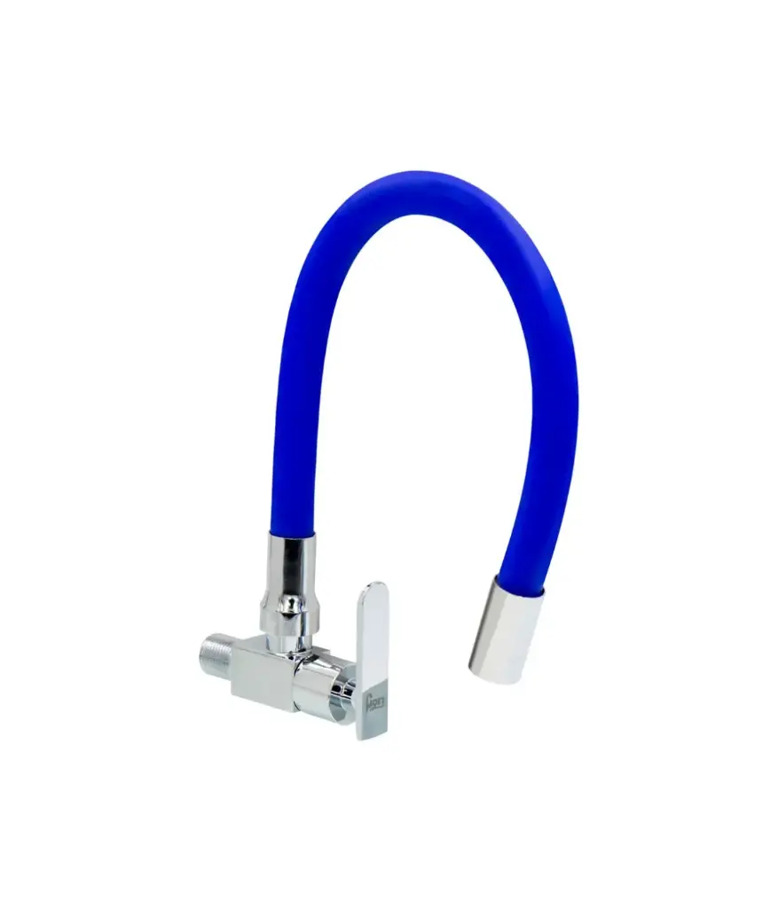 Valvula de cocina cuello flexible p/pared 1/2" Colores surtido