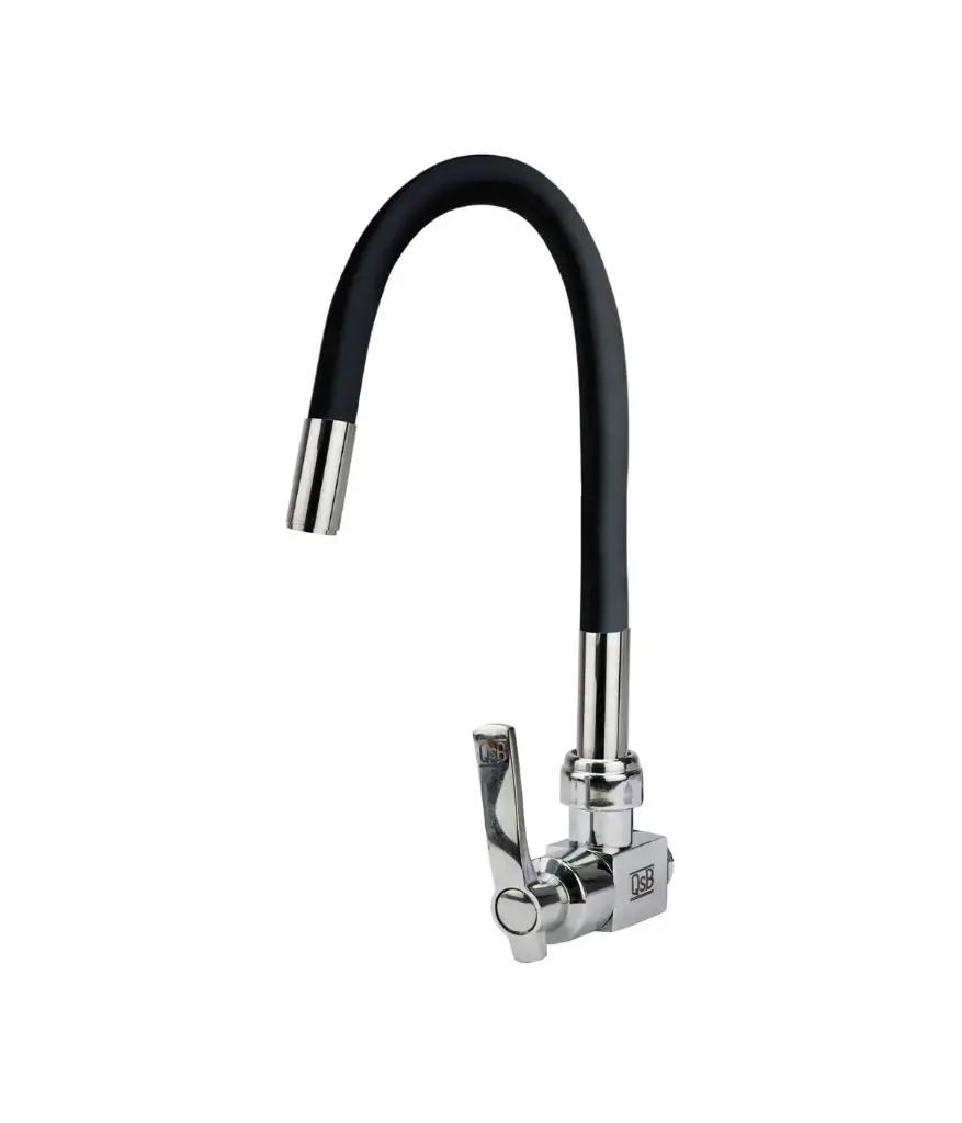 Valvula de cocina cuello flexible p/pared 1/2" Negro CARDINAL