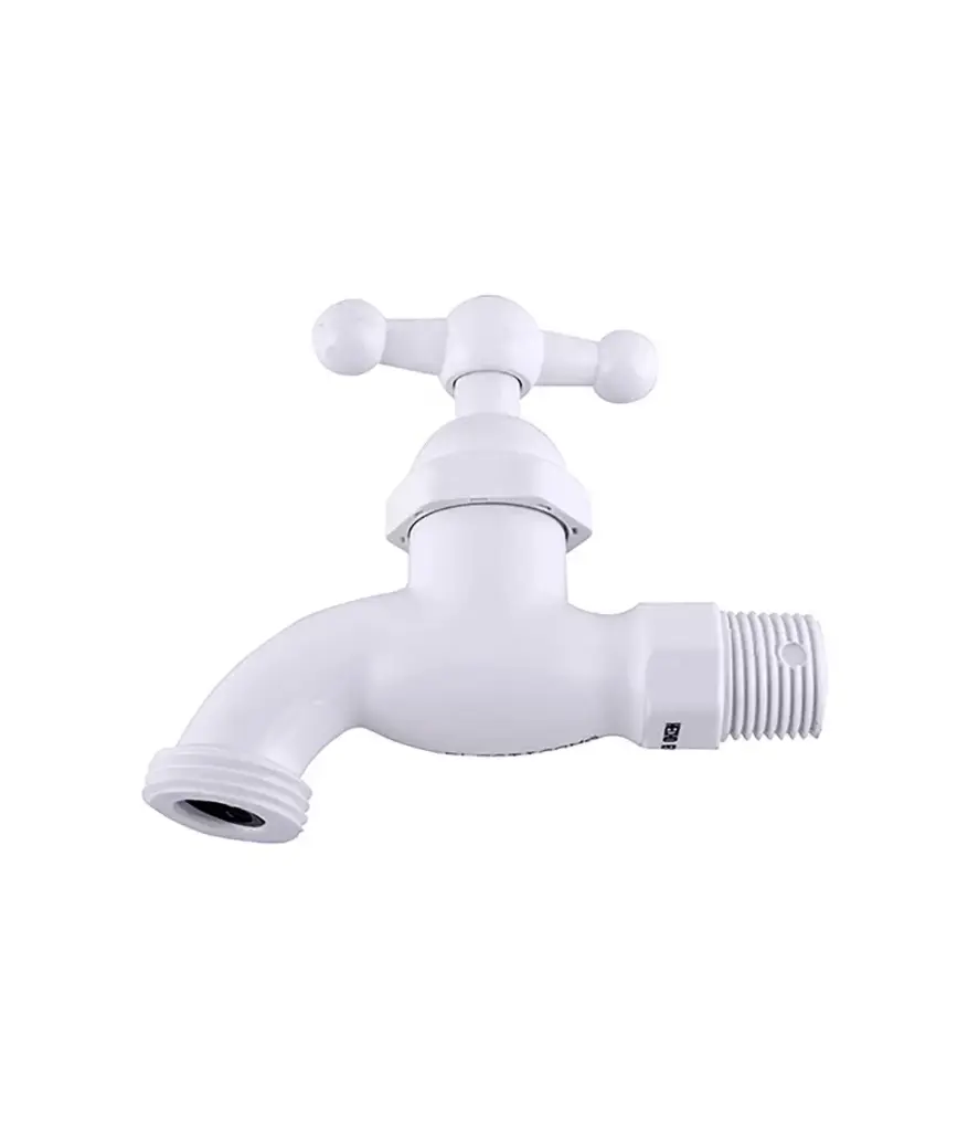 Valvula de jardin 1/2" plastico Blanco c/acople